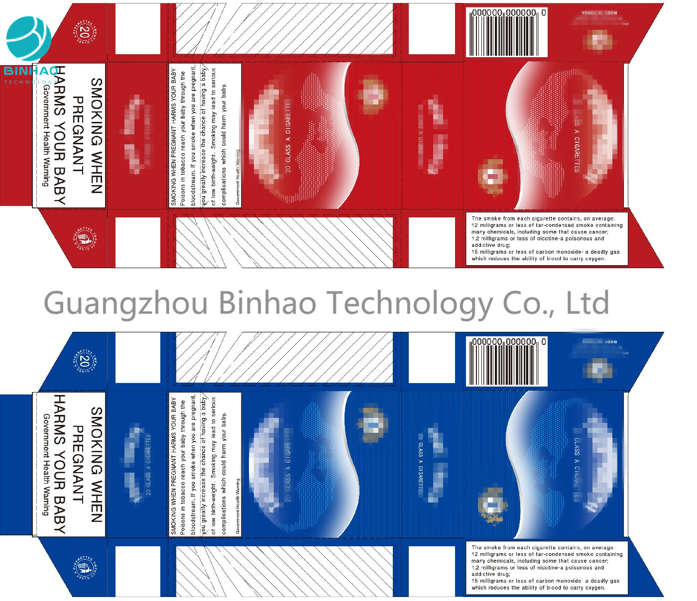 Red Blue Paper Kustom Rokok Case Smoke Pack Dengan Desain Kepribadian