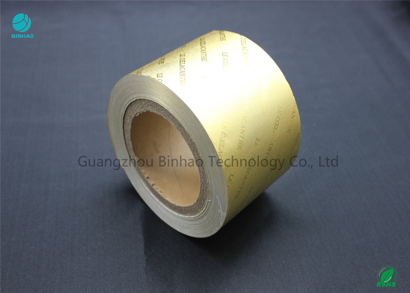 Embossed Composite Shiny Gold Alu Foil Paper Untuk Ciga Box Kemasan 65 GSM