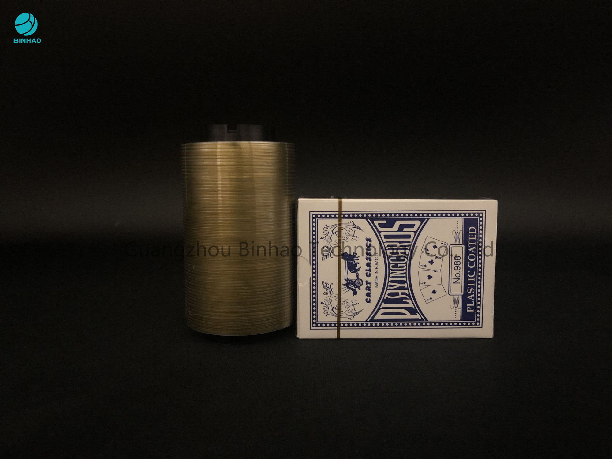 BOPP Bahan Emas Tear Strip Tape Untuk Kemasan Kotak Kartu Bermain Rokok Dengan Perekat Satu Sisi