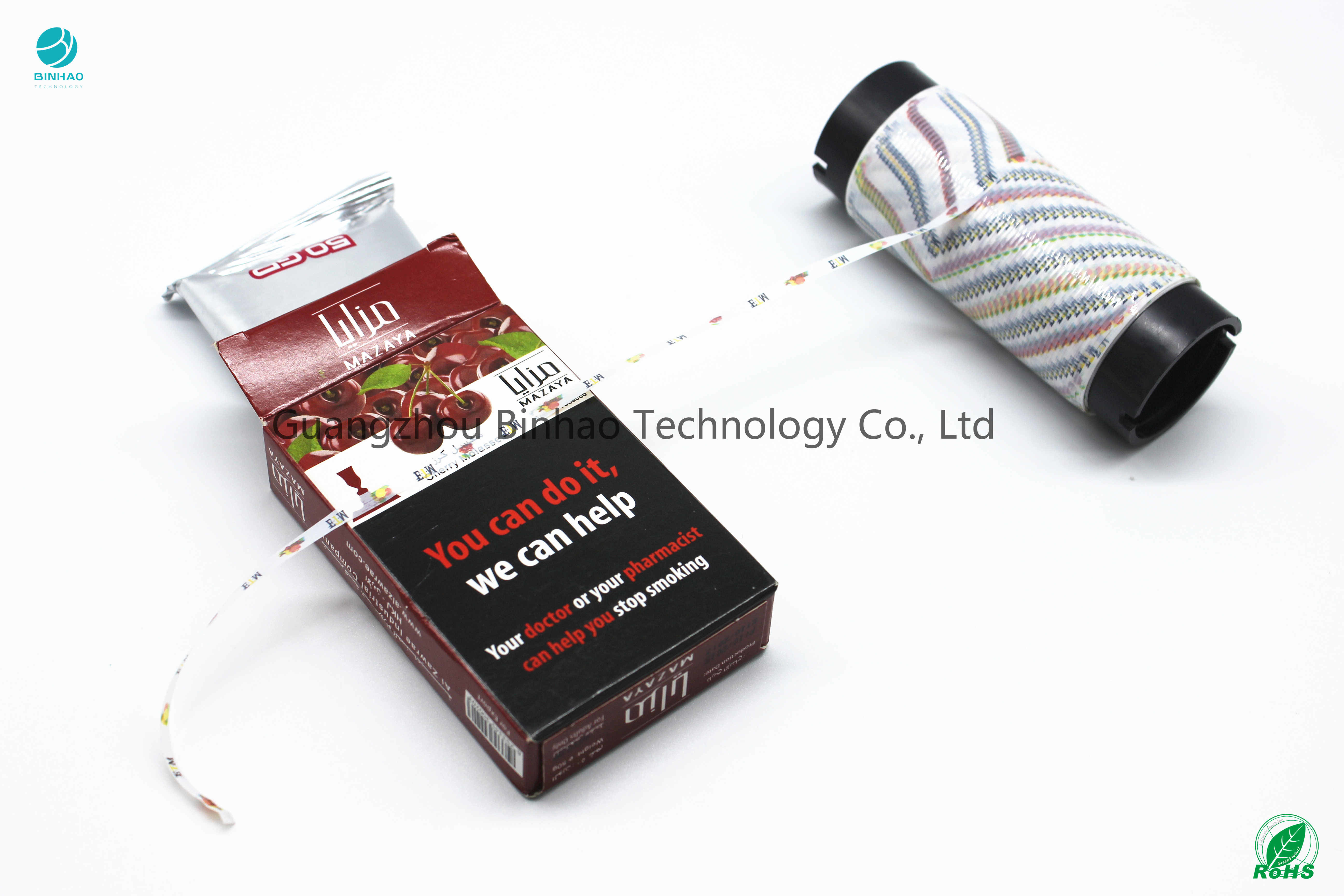 Rokok Molasses Tear Stripping Tape Fungsi Biodegradable Logo Kustom Dicetak Tahan Lama