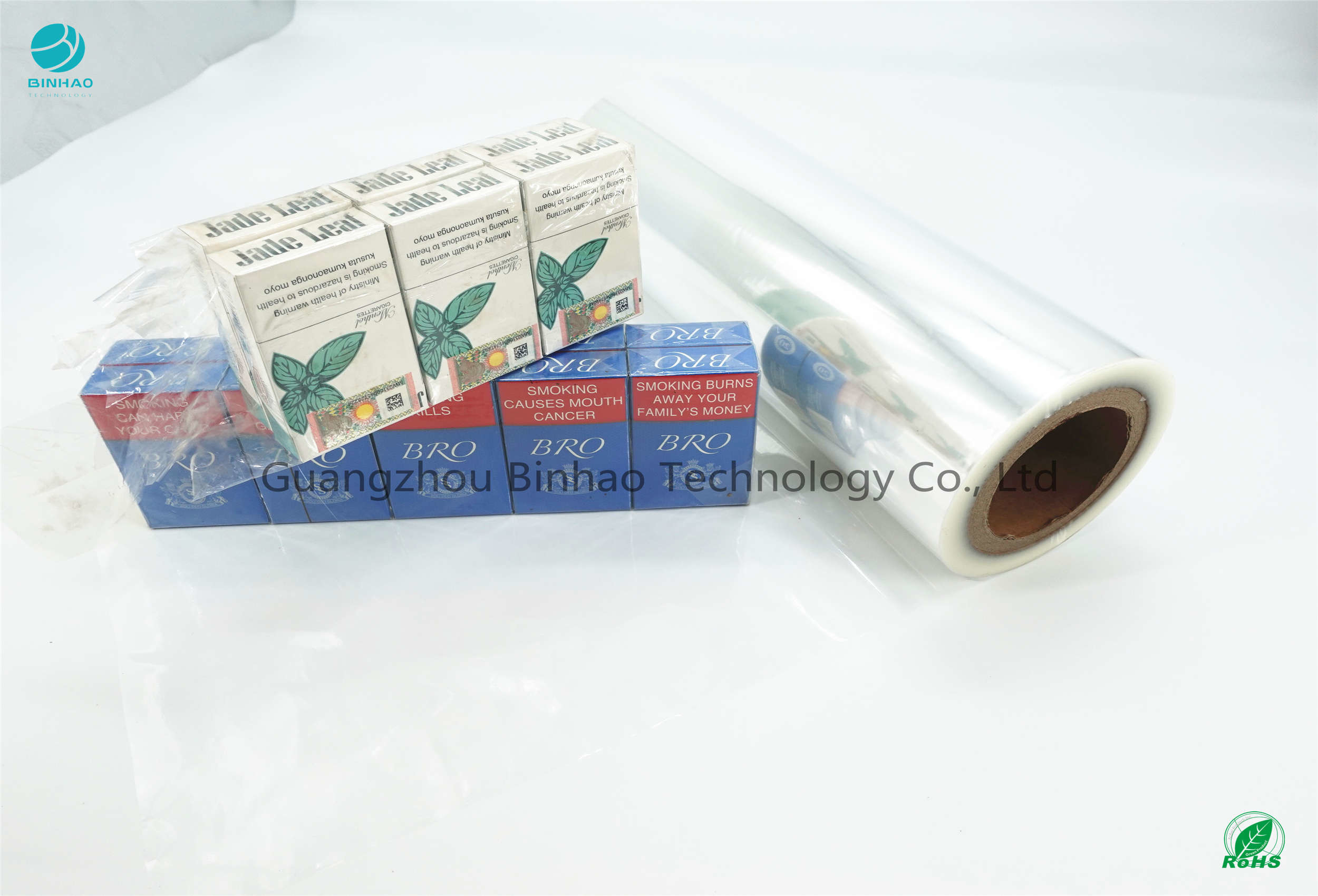 55% Heat 76mm Clear PVC Packaging Film Untuk Paket Kotak Tembakau