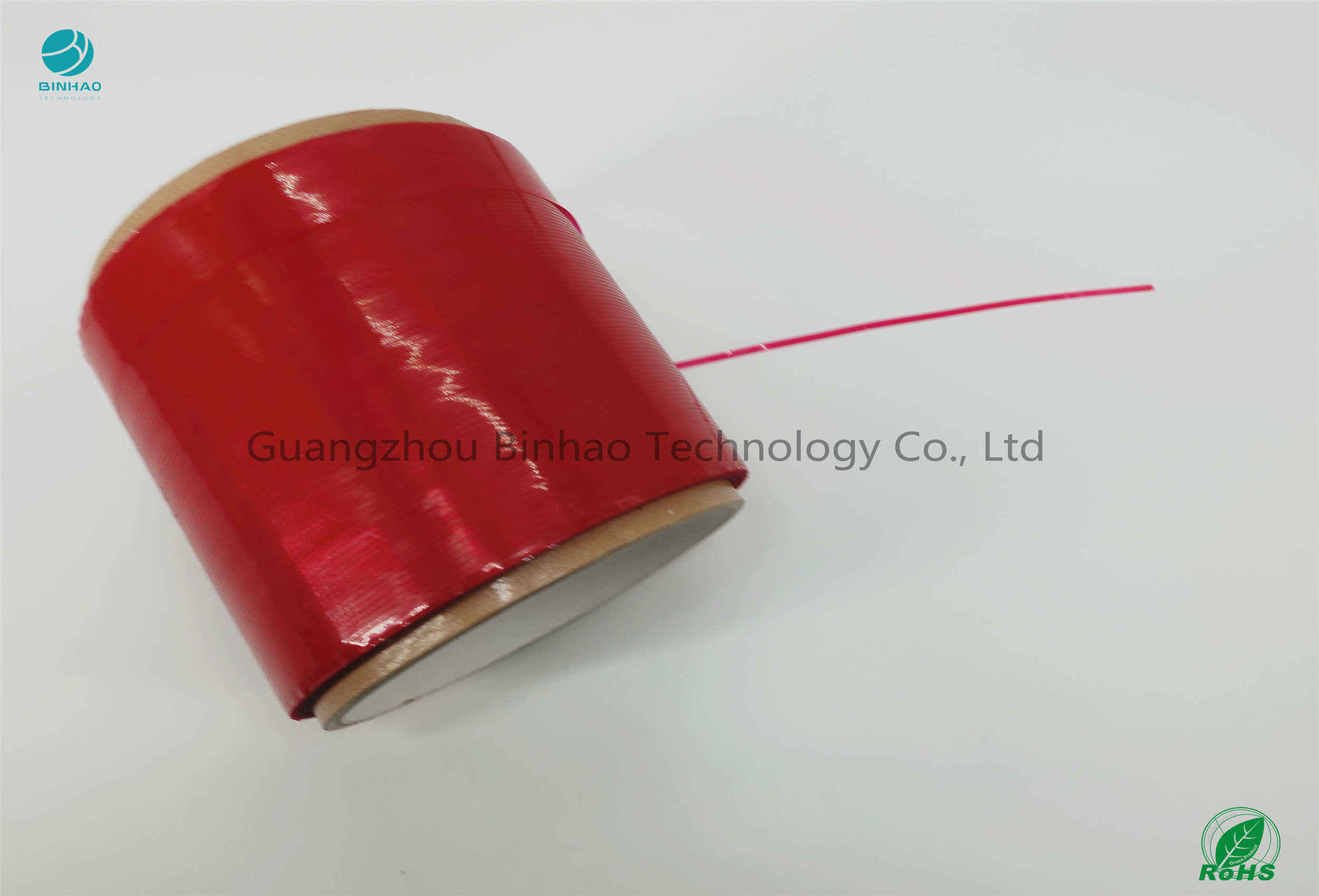 Penampilan Halus Tear Strip Tape Pencetakan Warna Merah 152mm Core