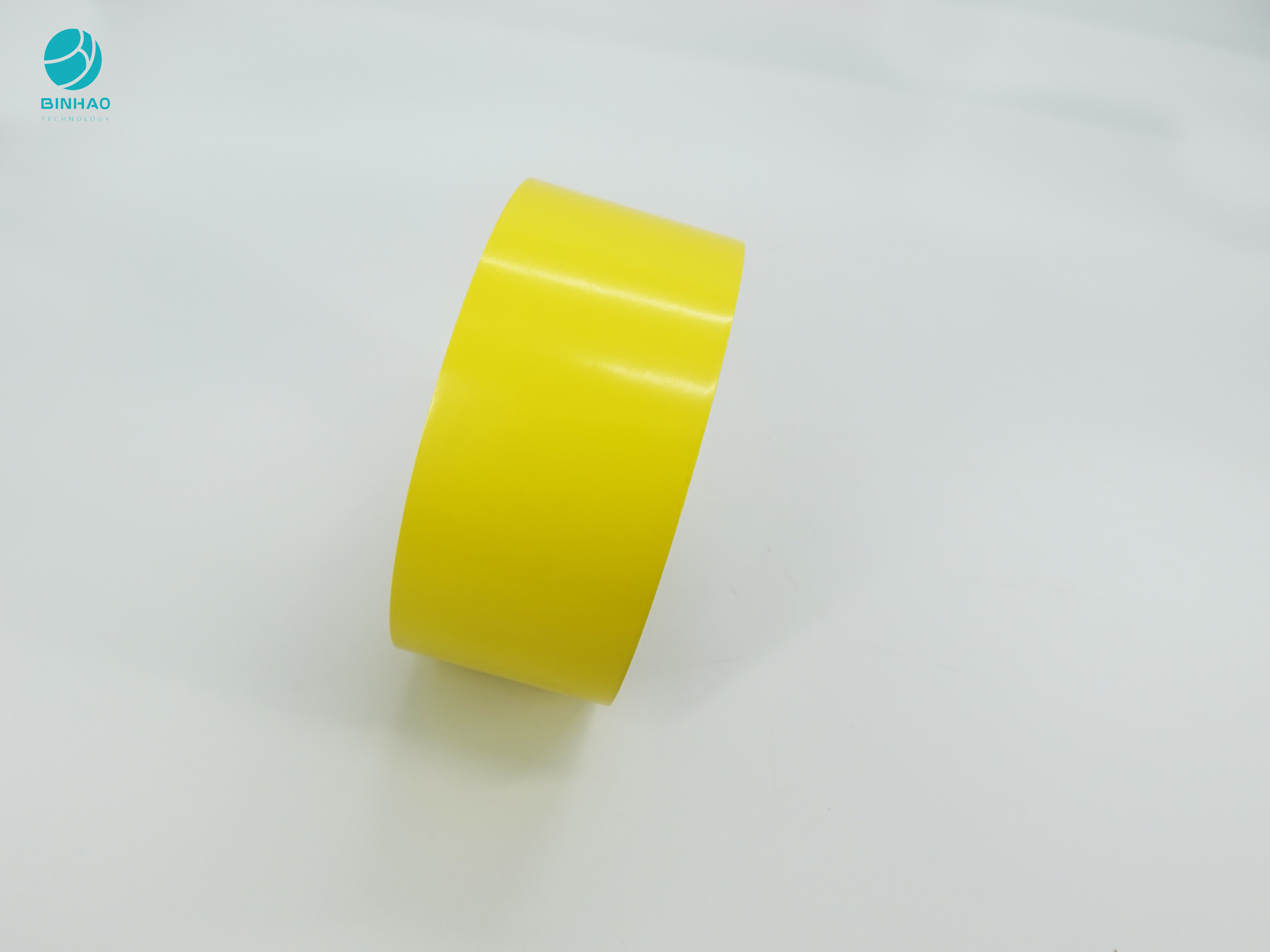 Paket Rokok Karton Kuning Mengkilap 90-114mm Bingkai Dalam Kertas Dalam Gulungan