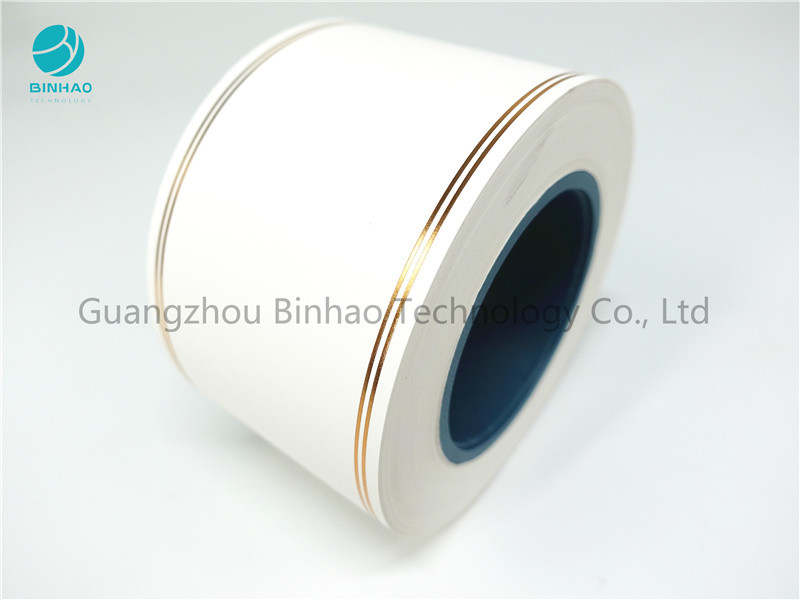 Kertas Tip Binhao Dengan Dua Garis Emas Untuk Filter Rokok 34gsm