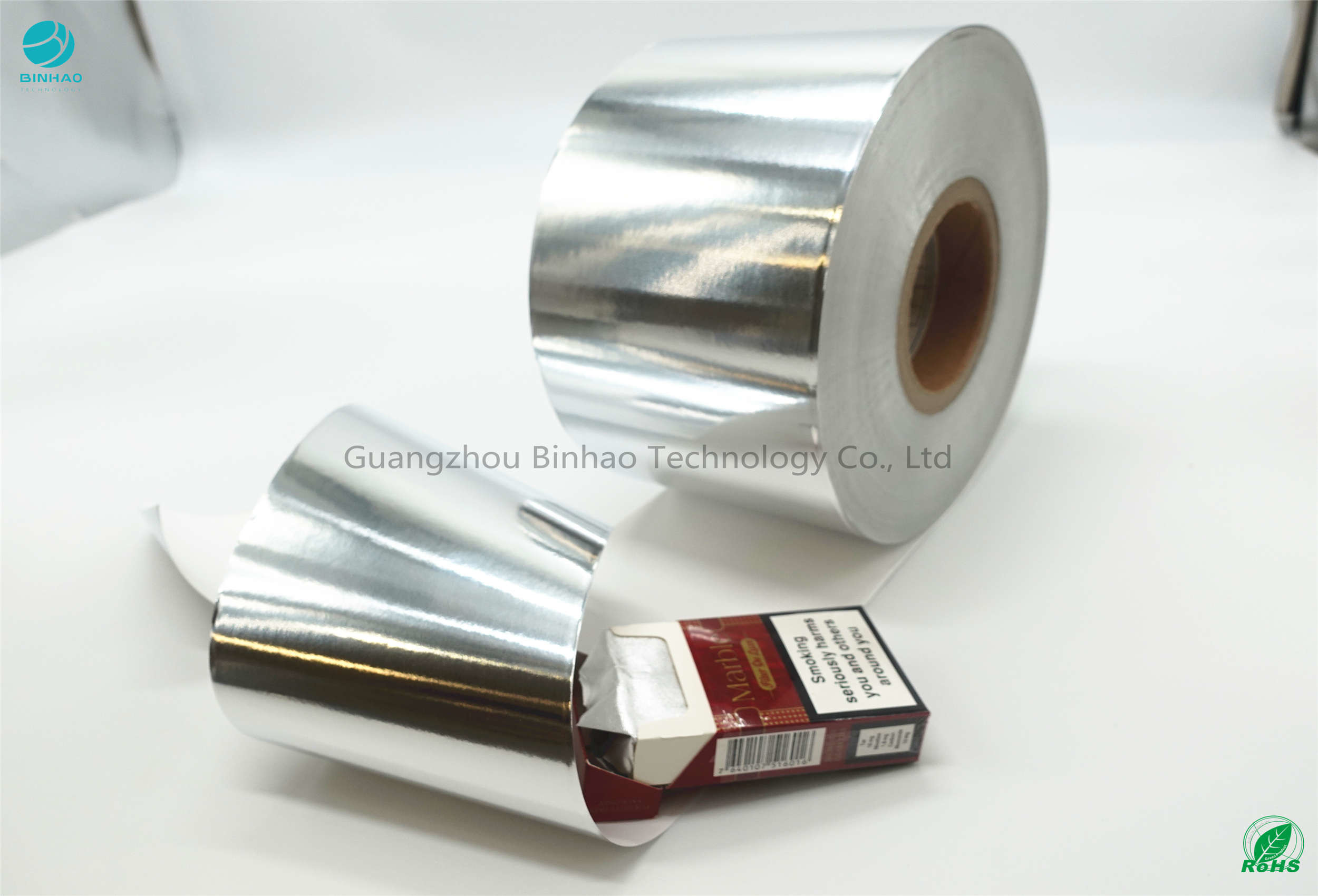 Heat Sealing 76mm 0.3Mpa Tobacco Aluminium Foil Paper Warna Silver