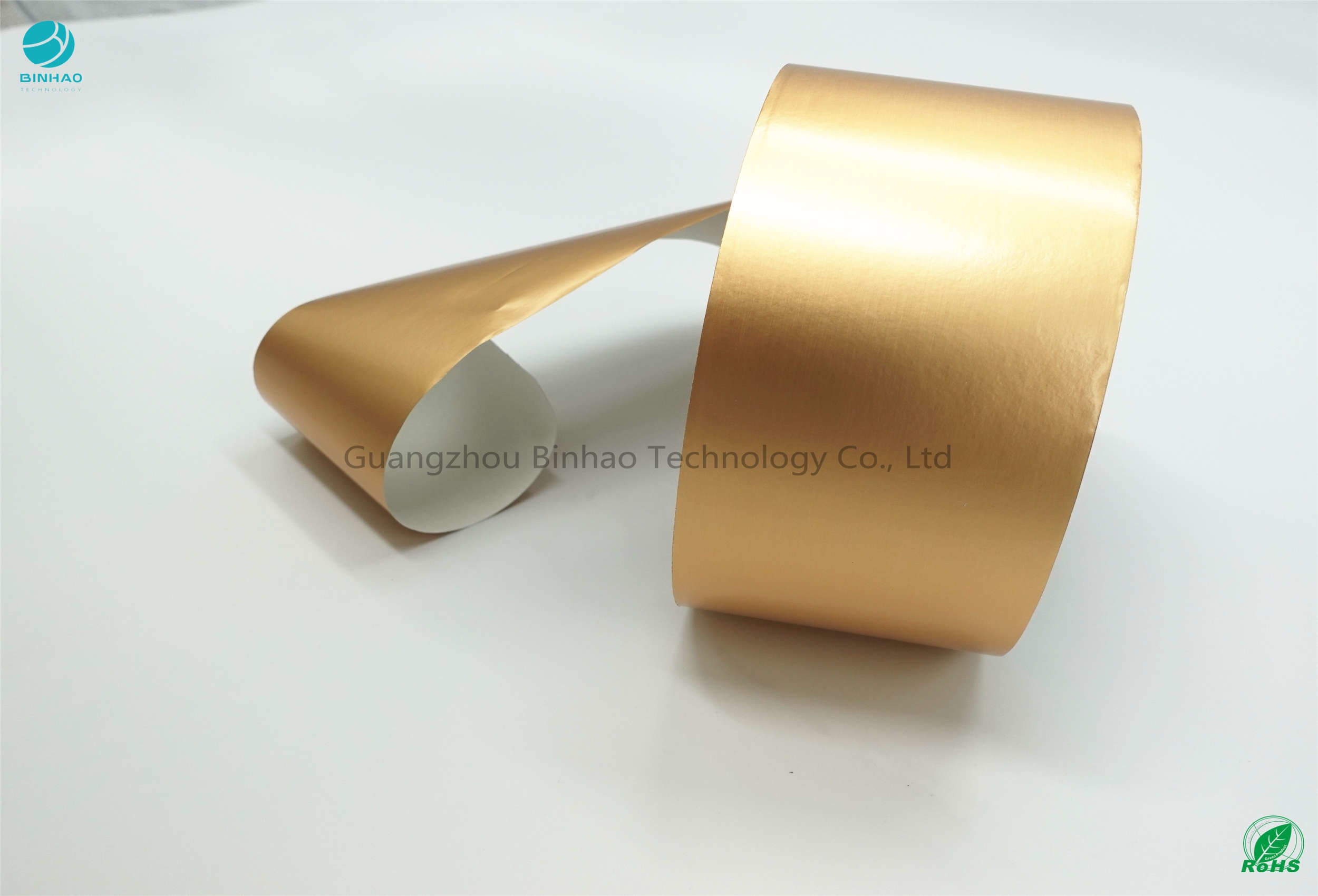 Gold Matt Wood Pulp 85mm Aluminium Foil Paper Untuk Tembakau