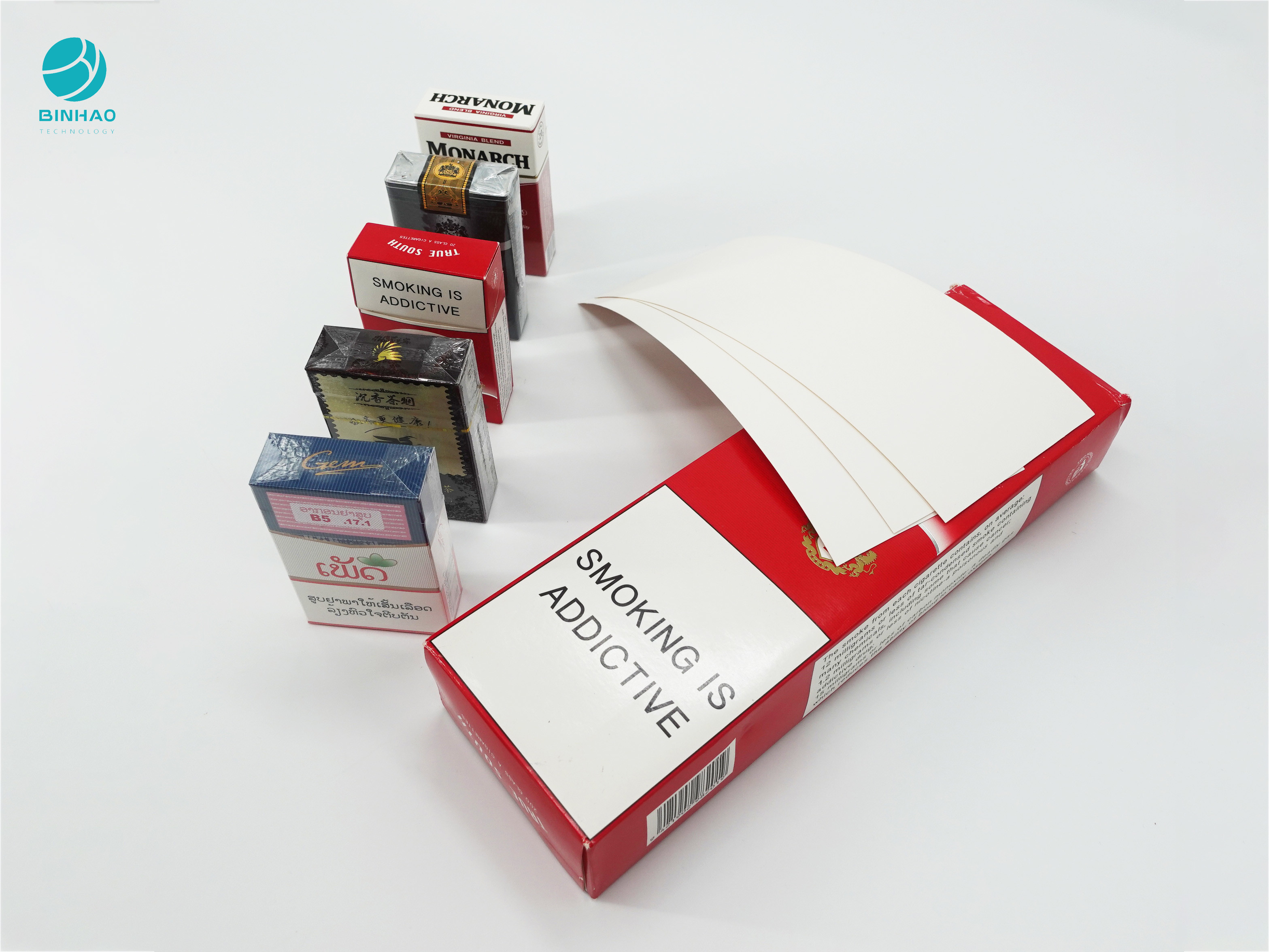 Kotak Kemasan Karton Logo Timbul Tahan Lama Untuk Rokok Tembakau