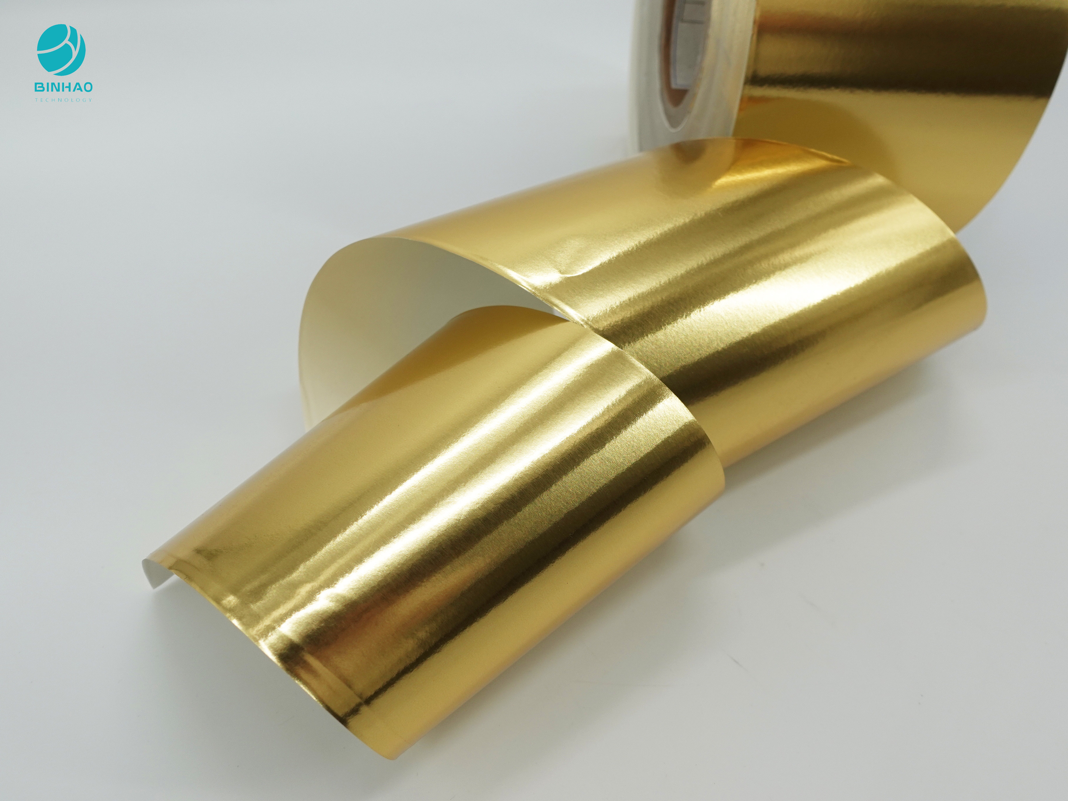 Kertas Aluminium Foil Komposit Halus Emas 114mm Untuk Kemasan Dalam Rokok