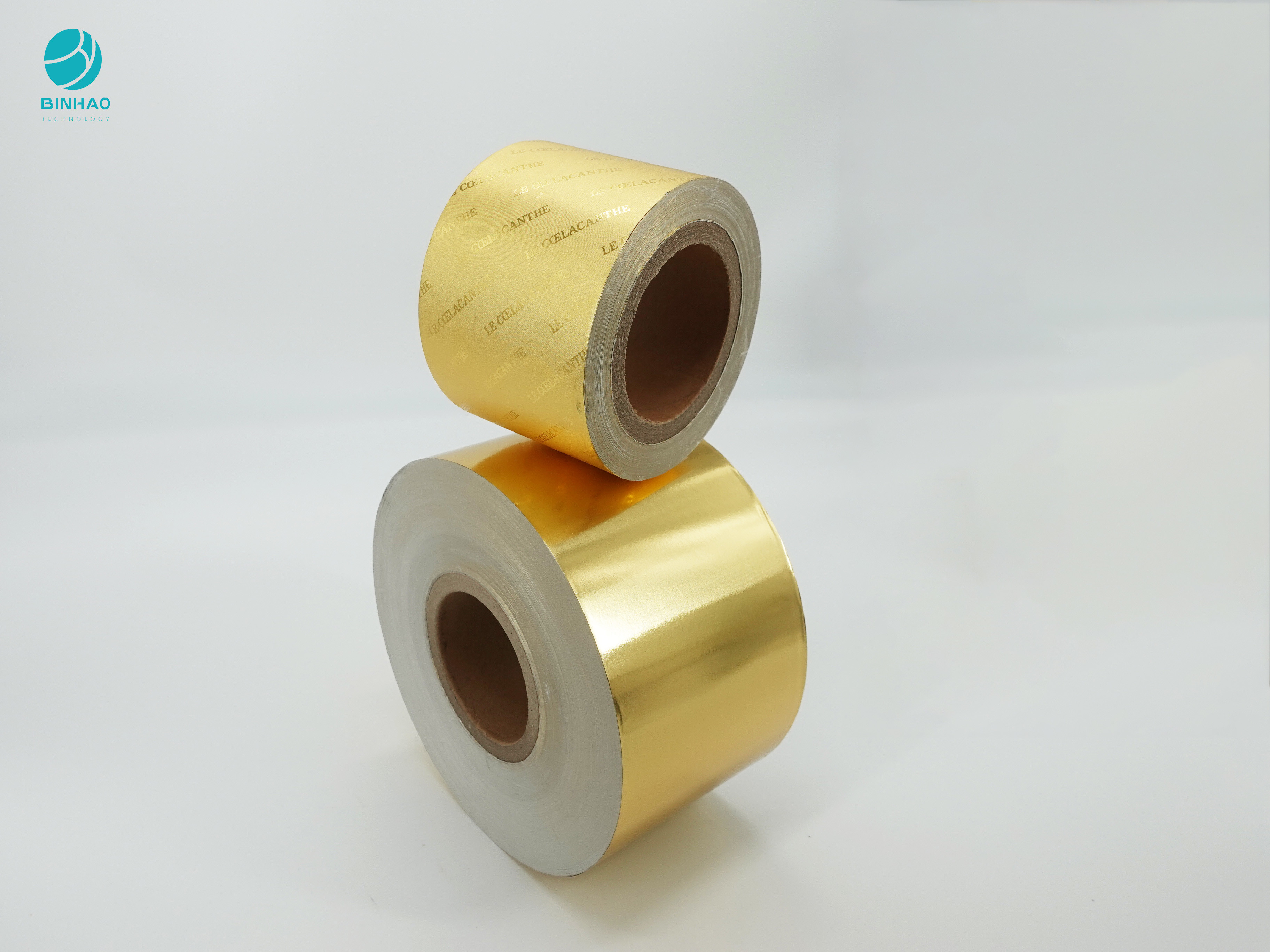 Kertas Aluminium Foil Komposit Emas 114mm Kustom Untuk Kemasan Dalam Rokok