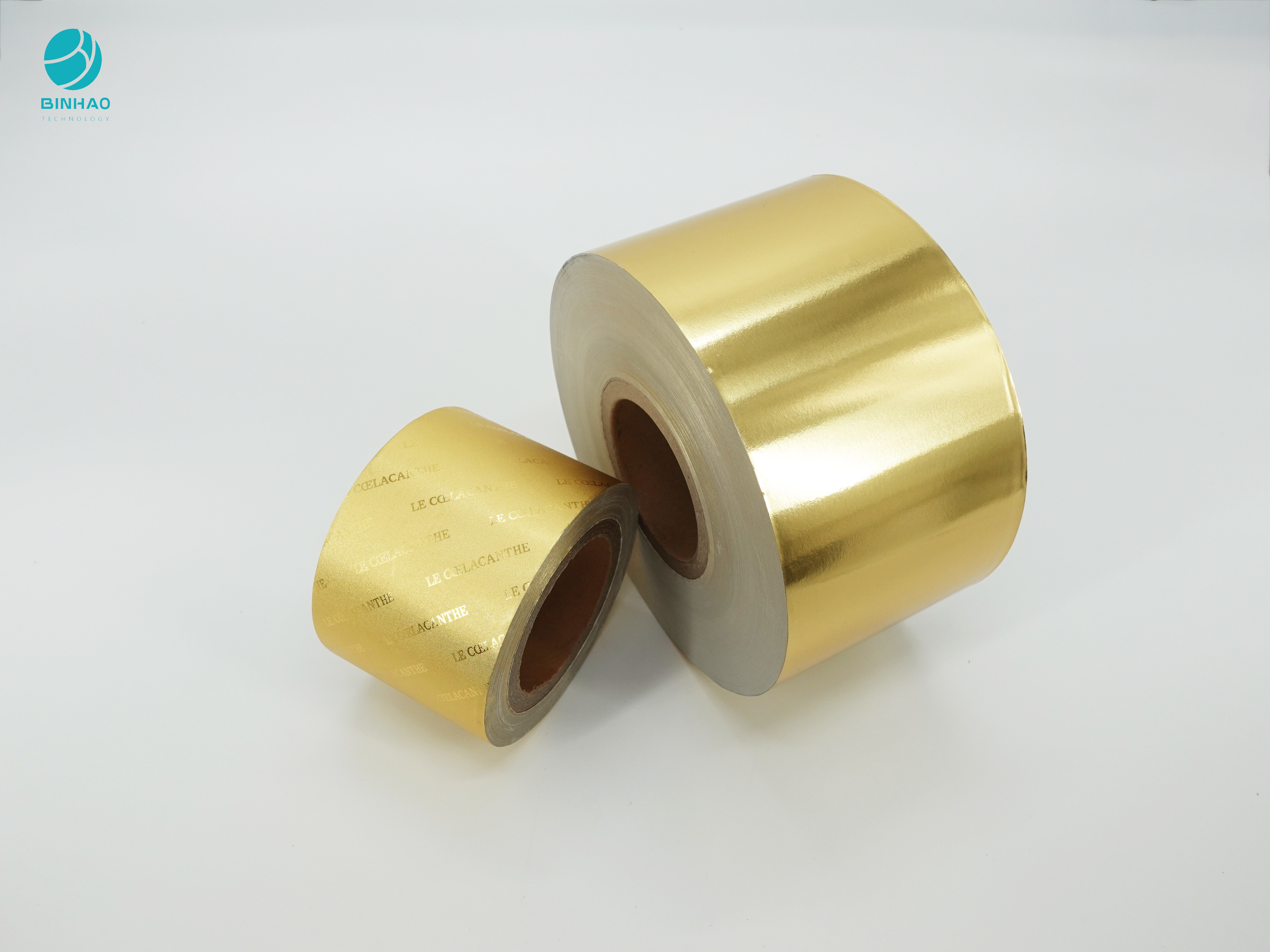 Desain Personalisasi Emas Kertas Aluminium Foil 114mm Untuk Kemasan Rokok